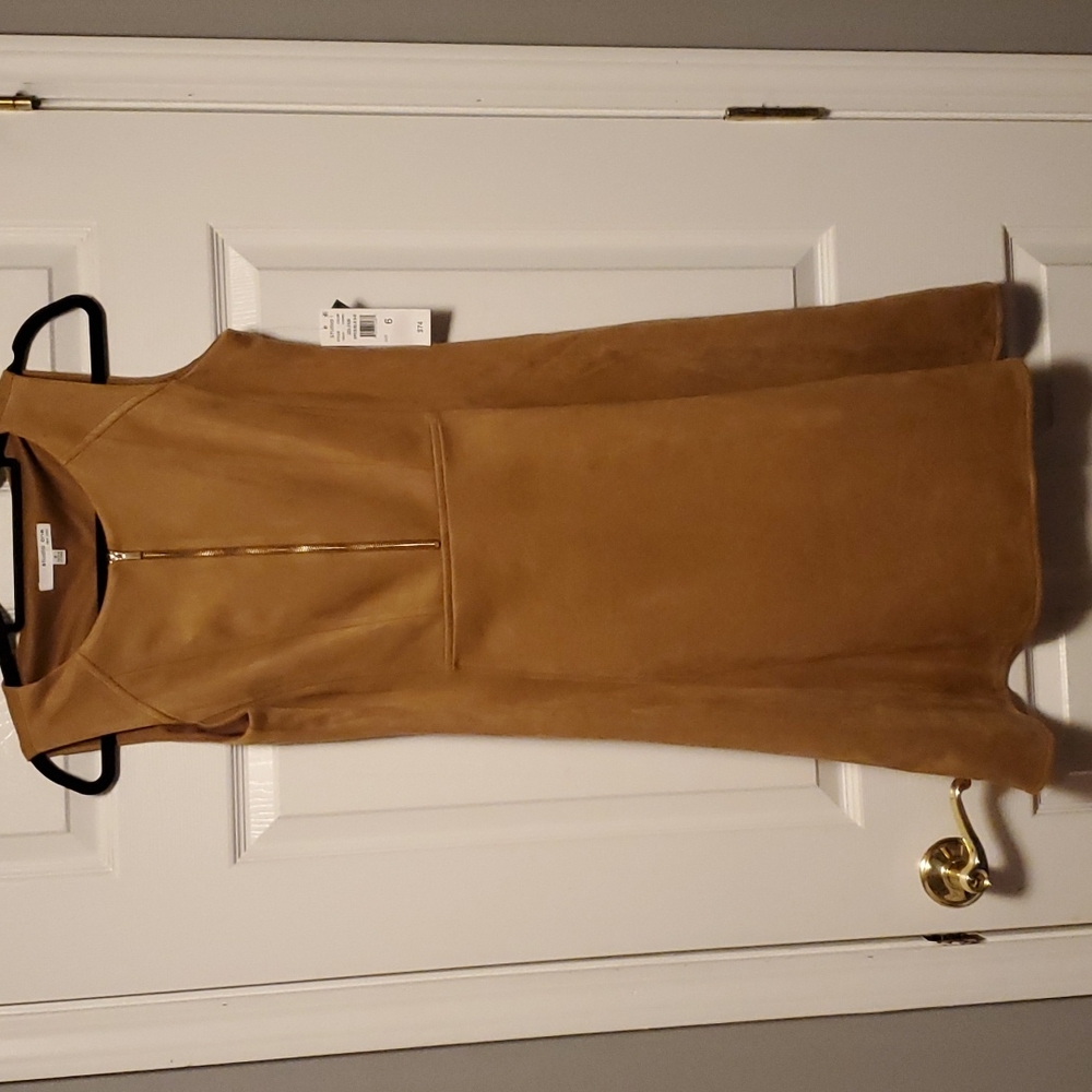 Studio One Faux Suede Fit and Flare Dress